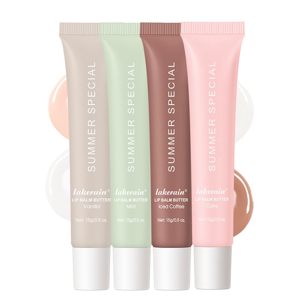 Ultra-Hydrating & Nourishing Summer Tinted Lip Butter Balm - Soothes & Softens Dry Lips, Birthday Cake Scent with Slight