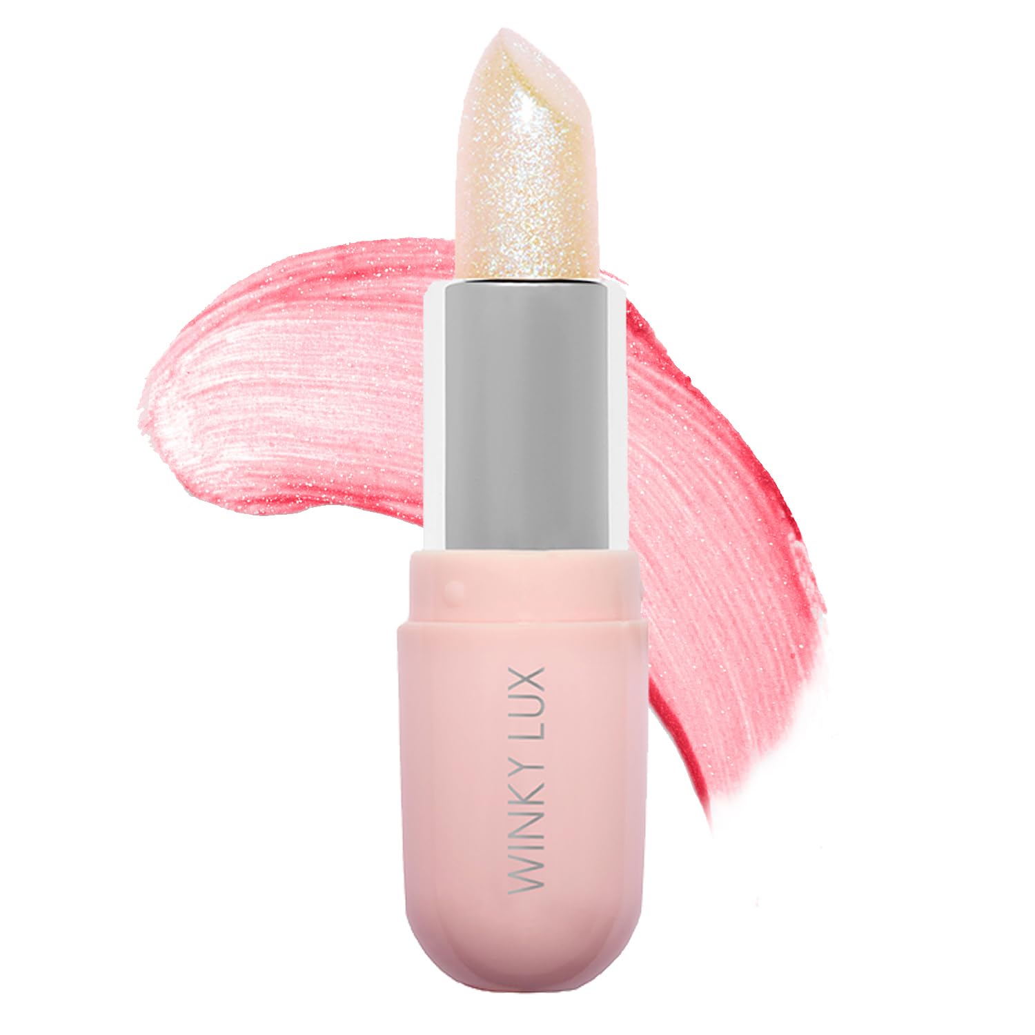 Winky Lux Glimmer Balm pH Lip Color Changing Vegan & Cruelty Free Pink Shimmer Lipstick for Hydrate & Plump Unicorn